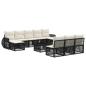 Preview: Gartensofa-set 11 stk. Schwarz und Cremeweiß Poly-Rattan