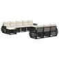 Preview: Gartensofa-set 10 stk. Schwarz und Cremeweiß Poly-Rattan