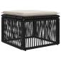 Preview: Gartensofa-set 10 stk. Schwarz und Cremeweiß Poly-Rattan