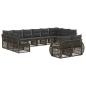 Preview: Gartensofa-set 12 stk. Grau und Dunkelgrau Poly-Rattan