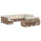 Preview: Gartensofa-set 13 stk. Beige und Cremeweiß Poly-Rattan