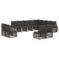 Preview: Gartensofa-set 12 stk. Grau und Dunkelgrau Poly-Rattan