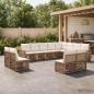 Preview: ARDEBO.de - Gartensofa-set 12 stk. Beige und Cremeweiß Poly-Rattan