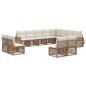 Preview: Gartensofa-set 12 stk. Beige und Cremeweiß Poly-Rattan