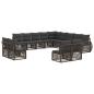 Preview: Gartensofa-set 13 stk. Grau und Dunkelgrau Poly-Rattan