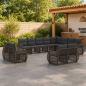 Preview: ARDEBO.de - Gartensofa-set 12 stk. Grau und Dunkelgrau Poly-Rattan