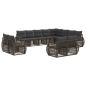 Preview: Gartensofa-set 12 stk. Grau und Dunkelgrau Poly-Rattan