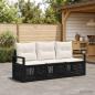 Preview: ARDEBO.de - Gartensofa-set 3 stk. Schwarz Poly-Rattan
