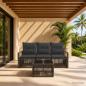 Preview: ARDEBO.de - Gartensofa-set 4 stk. Grau Poly-Rattan