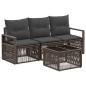 Preview: Gartensofa-set 4 stk. Grau Poly-Rattan