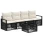 Preview: Gartensofa-set 5 stk. Schwarz Poly-Rattan