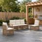 Preview: ARDEBO.de - Gartensofa-set 5 stk. Beige Poly-Rattan