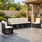Preview: ARDEBO.de - Gartensofa-set 6 stk. Schwarz Poly-Rattan