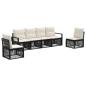 Preview: Gartensofa-set 6 stk. Schwarz Poly-Rattan