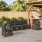 Preview: ARDEBO.de - Gartensofa-set 6 stk. Grau Poly-Rattan