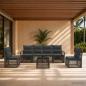 Preview: ARDEBO.de - Gartensofa-set 7 Stk. Grau Poly-Rattan