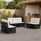 Preview: ARDEBO.de - Gartensofa-set 7 stk. Schwarz Poly-Rattan