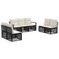 Preview: Gartensofa-set 7 stk. Schwarz Poly-Rattan