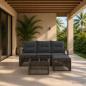 Preview: ARDEBO.de - Gartensofa-set 5 stk. Grau Poly-Rattan