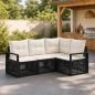 Preview: ARDEBO.de - Gartensofa-set 4 stk. Schwarz Poly-Rattan