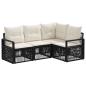 Preview: Gartensofa-set 4 stk. Schwarz Poly-Rattan