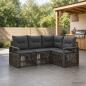 Preview: ARDEBO.de - Gartensofa-set 4 stk. Grau Poly-Rattan