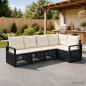 Preview: Gartensofa-set 5 stk. Schwarz Poly-Rattan