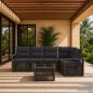 Preview: ARDEBO.de - Gartensofa-set 6 Stk. Grau Poly-Rattan