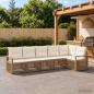 Preview: ARDEBO.de - Gartensofa-set 6 Stk. Beige Poly-Rattan