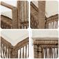 Preview: Gartensofa-set 6 Stk. Beige Poly-Rattan