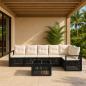 Preview: ARDEBO.de - Gartensofa-set 7 stk. Schwarz Poly-Rattan