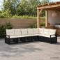 Preview: ARDEBO.de - Gartensofa-set 7 stk. Schwarz Poly-Rattan