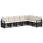 Preview: Gartensofa-set 7 stk. Schwarz Poly-Rattan