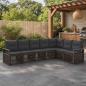 Preview: ARDEBO.de - Gartensofa-set 7 stk. Grau Poly-Rattan