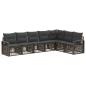 Preview: Gartensofa-set 7 stk. Grau Poly-Rattan