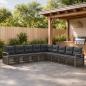 Preview: ARDEBO.de - Gartensofa-set 9 stk. Grau Poly-Rattan