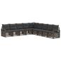 Preview: Gartensofa-set 9 stk. Grau Poly-Rattan