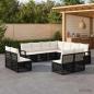 Preview: ARDEBO.de - Gartensofa-set 11 Stk. Schwarz Poly-Rattan