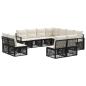 Preview: Gartensofa-set 11 Stk. Schwarz Poly-Rattan