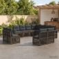 Preview: ARDEBO.de - Gartensofa-set 11 stk. Grau Poly-Rattan