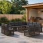 Preview: ARDEBO.de - Gartensofa-set 12 stk. Grau Poly-Rattan