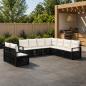 Preview: ARDEBO.de - Gartensofa-set 9 stk. Schwarz Poly-Rattan