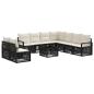 Preview: Gartensofa-set 10 stk. Schwarz Poly-Rattan