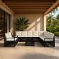 Preview: ARDEBO.de - Gartensofa-set 11 stk. Schwarz Poly-Rattan