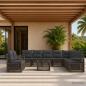 Preview: ARDEBO.de - Gartensofa-set 11 Stk. Grau Poly-Rattan