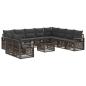 Preview: Gartensofa-set 11 Stk. Grau Poly-Rattan