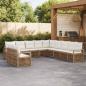 Preview: ARDEBO.de - Gartensofa-set 11 Stk. Beige Poly-Rattan