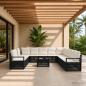 Preview: ARDEBO.de - Gartensofa-set 12 stk. Schwarz Poly-Rattan