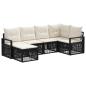 Preview: Gartensofa-set 6 stk. Schwarz Poly-Rattan