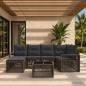 Preview: ARDEBO.de - Gartensofa-set 7 Stk. Grau Poly-Rattan